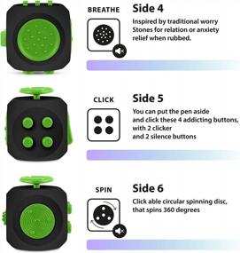 img 2 attached to Stress-Relieving Chuchik Toys Fidget Cube - Prime Desk Fidget Toy For Kids & Adults, Ideal For Reducing Anxiety And Symptoms Of Autism, ADD, ADHD & OCD - Green-Black, 1-Pack