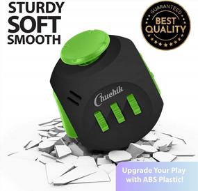 img 1 attached to Stress-Relieving Chuchik Toys Fidget Cube - Prime Desk Fidget Toy For Kids & Adults, Ideal For Reducing Anxiety And Symptoms Of Autism, ADD, ADHD & OCD - Green-Black, 1-Pack