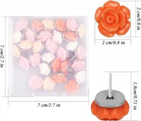 img 3 attached to Colorful Floret Push Pins - Set Of 30 Rose Flower Thumb Tacks For Wall Decor And Organization Of Photo, Feature, White, Cork, Bulletin, And Map Boards In Home Or Office