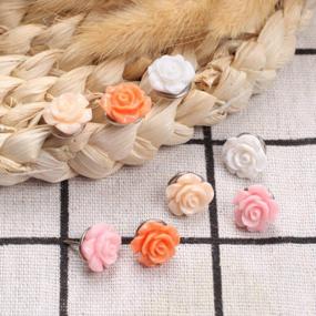 img 1 attached to Colorful Floret Push Pins - Set Of 30 Rose Flower Thumb Tacks For Wall Decor And Organization Of Photo, Feature, White, Cork, Bulletin, And Map Boards In Home Or Office