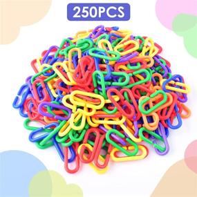 img 3 attached to 🌈 Bissap Plastic Chain Links Birds 250pcs: Rainbow DIY C-Clips for Swing, Climbing, and Learning, Ideal Sugar Glider Rat Parrot Bird, Children's Toy