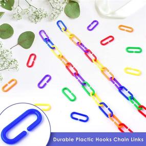 img 2 attached to 🌈 Bissap Plastic Chain Links Birds 250pcs: Rainbow DIY C-Clips for Swing, Climbing, and Learning, Ideal Sugar Glider Rat Parrot Bird, Children's Toy