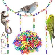 🌈 bissap plastic chain links birds 250pcs: rainbow diy c-clips for swing, climbing, and learning, ideal sugar glider rat parrot bird, children's toy логотип