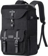стильный и практичный рюкзак для камеры mosiso с держателем для штатива и дождевиком для dslr / slr / беззеркальной фотографии, совместимый с дроном canon / nikon / sony / dji mavic и ноутбуком 15-16 дюймов, черный логотип