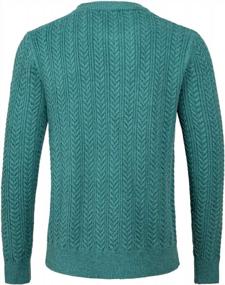 img 2 attached to Stay Warm In Style: VOBOOM Men'S Midweight Long Sleeve Crewneck Pullover Knitwear