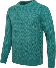 img 4 attached to Stay Warm In Style: VOBOOM Men'S Midweight Long Sleeve Crewneck Pullover Knitwear