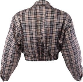 img 2 attached to Cropped Pocket Quilted Padding Bomber Women's Clothing ~ Coats, Jackets & Vests