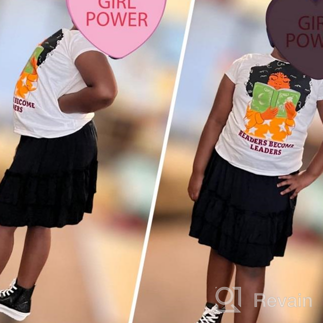 img 1 attached to KIDPIK Smock Tiered Skirt: Stylish Black Girls' Clothing, Perfect for Skirts & Skorts review by Crystal Lawson