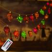 halloween skull string lights: 30 led illumination with 8 modes and remote - perfect for indoor and outdoor decorations! logo