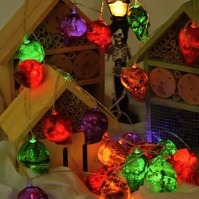 img 2 attached to Halloween Skull String Lights: 30 LED Illumination With 8 Modes And Remote - Perfect For Indoor And Outdoor Decorations!