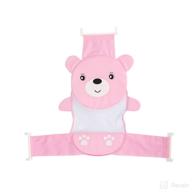 unetox baby bath tub support: anti-slip soft net bathtub bear bather sling for safe and fun shower time - cute bear bather (pink) logo