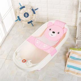 img 3 attached to Unetox Baby Bath Tub Support: Anti-Slip Soft Net Bathtub Bear Bather Sling for Safe and Fun Shower Time - Cute Bear Bather (Pink)