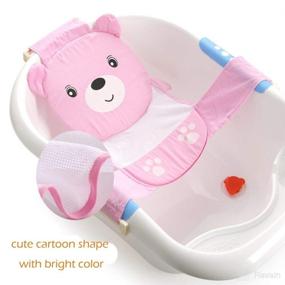 img 1 attached to Unetox Baby Bath Tub Support: Anti-Slip Soft Net Bathtub Bear Bather Sling for Safe and Fun Shower Time - Cute Bear Bather (Pink)
