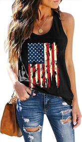 img 4 attached to USA Flag Tank Women 4Th Of July USA Sleeveless Shirt Vintage Graphic Patriotic Shirt Vest Summer Casual Racerback Top