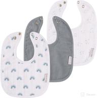 ely's & co. 100% cotton muslin bib with terry lining: soft, absorbent, and adjustable snaps - 3 pack for infants (0-6 months) logo