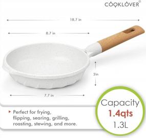img 2 attached to White Induction Skillet: 8.7-Inch Nonstick Stir Fry Pan, 100% PFOA-Free Cookware
