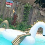 img 1 attached to Giant Inflatable Golden Swan Pegasus Pool Float - Perfect For Summer Beach Swimming & Outdoor Pool Parties! review by Shafiq Wang