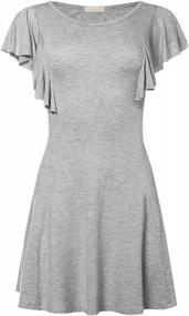 img 4 attached to USA-Made Women'S A-Line Mini Dress With Flared Ruffle Sleeves - Perfect For Summer Fashion