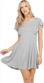 img 3 attached to USA-Made Women'S A-Line Mini Dress With Flared Ruffle Sleeves - Perfect For Summer Fashion