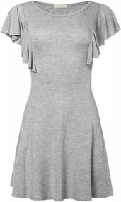 img 1 attached to USA-Made Women'S A-Line Mini Dress With Flared Ruffle Sleeves - Perfect For Summer Fashion