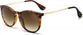 img 4 attached to Get A Classic Retro Look With SUNGAIT Vintage Round Sunglasses For Women And Men
