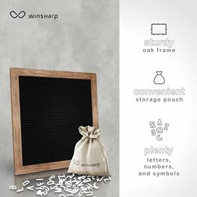 img 1 attached to Black Felt Letter Board Classy Dark Stained Wooden Frame With White Letters Premium Changeable Sign Boards For Home Decor, Motivational Quotes, Baby Announcement Message Letterboard (12" X 12" Rustic Brown)