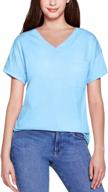 loose and soft summer tee: atika women's v-neck short sleeve t-shirts with pocket - essential basic casual tops logo