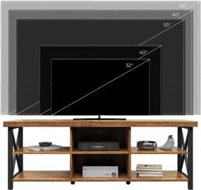 img 2 attached to Walnut Entertainment Center: GreenForest TV Stand With 6 Cabinets For Living Room, Console Table For TVs Up To 65 Inches And 55 Inch Television Stands With Storage