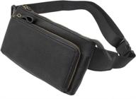 versatile leather waist pack for outdoor activities - slim cell phone purse and wallet with zipper - perfect for men and women on the go! logo