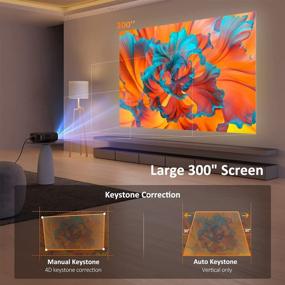 img 1 attached to NexiGo PJ40 Movie Projector: High-Quality Native 1080P, 4K Supported With 600 ANSI Lumens, 300 Inch Screen Size, WiFi, Bluetooth 5.1, And More!