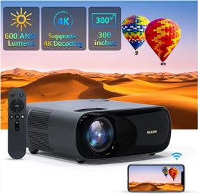 img 4 attached to NexiGo PJ40 Movie Projector: High-Quality Native 1080P, 4K Supported With 600 ANSI Lumens, 300 Inch Screen Size, WiFi, Bluetooth 5.1, And More!