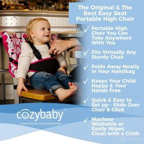 img 3 attached to 🪑 The EasySeat Portable High Chair (Black) - Compact, Convenient Cloth Travel High Chair Fits in Handbag for On-the-Go Safety and Happiness of Toddlers