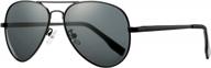 protect your eyes in style: poraday polarized aviator sunglasses for men and women with metal frame and 100% uv400 lens protection (58mm) logo