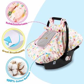 img 2 attached to Universal Baby Car Seat Canopy Cover For All Seasons - Breathable And Snug With Flamingo Design, Suitable For Boys And Girls - SMTTW Infant Car Canopy