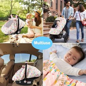 img 1 attached to Universal Baby Car Seat Canopy Cover For All Seasons - Breathable And Snug With Flamingo Design, Suitable For Boys And Girls - SMTTW Infant Car Canopy