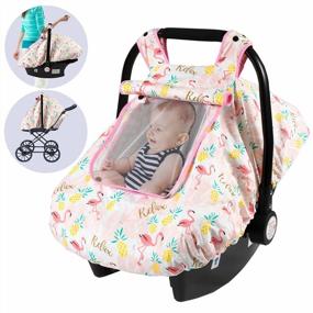 img 4 attached to Universal Baby Car Seat Canopy Cover For All Seasons - Breathable And Snug With Flamingo Design, Suitable For Boys And Girls - SMTTW Infant Car Canopy