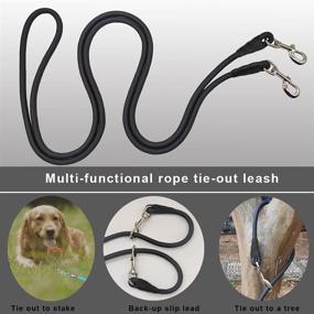 img 1 attached to 🐾 SEPXUFORE Tie Out Rope Dog Leash: Heavy Duty Nylon Check Cord for Medium to Large Dogs - Versatile 8-50FT Length - Ideal for Indoor/Outdoor Playing, Camping, and Backyard Activities