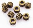 lollibeads (tm) diy jewelry making antique brass bronze vintage style round bead spacer with large hole (30 pcs) logo