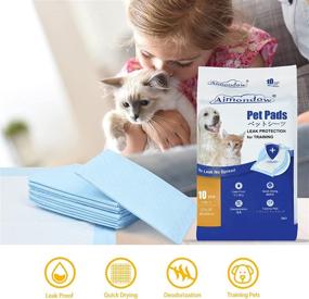 img 2 attached to 🐶 Aimondow Absorbent Puppy Pads: Quick Drying Training for Dogs & Cats, Leak Proof & Disposable, Pack of 60