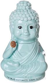 img 4 attached to 🍪 Pacific Giftware 8-Inch Tall Ceramic Cookie Jar - Functional Kitchen Decor with Meditation Buddha and Happiness Inside