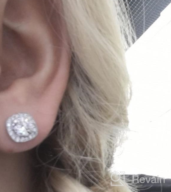 img 1 attached to Chic Cubic Zirconia Halo Stud Earrings: Glamorous Fashion Jewelry for Women & Men review by Chrissy Ramirez