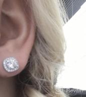 img 1 attached to Chic Cubic Zirconia Halo Stud Earrings: Glamorous Fashion Jewelry for Women & Men review by Chrissy Ramirez