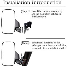 img 1 attached to 🔍 Enhanced SHEJISI UTV Side Mirrors for Ranger & General, Unblock Line of Sight | Compatible with Polaris & Can-Am