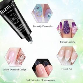 img 1 attached to MIZHSE Poly Nail Extension Gel Clear Builder Professional Enhancement Thickening Starter Tool.
