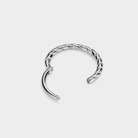 img 1 attached to FANSING 316L Surgical Steel Piercing Rings For Cartilage Helix Rook Tragus Ear Lobe 18 Gauge Twisted Clicker Silver/Gold/Rose Gold 6Mm/8Mm/10Mm