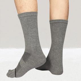 img 2 attached to 3 Pairs Men'S Toe Socks Cotton Crew Hiking & Running Five Finger Socks