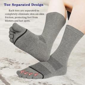 img 1 attached to 3 Pairs Men'S Toe Socks Cotton Crew Hiking & Running Five Finger Socks