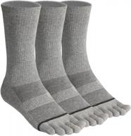 3 pairs men's toe socks cotton crew hiking & running five finger socks logo