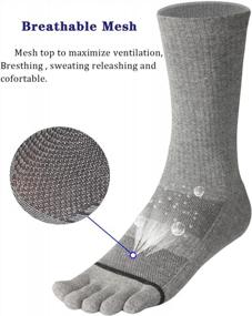 img 3 attached to 3 Pairs Men'S Toe Socks Cotton Crew Hiking & Running Five Finger Socks