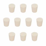 stonylab solid rubber stoppers - 10-pack of high-quality 3# white tapered lab seal rubber stoppers for 19/22 glassware logo